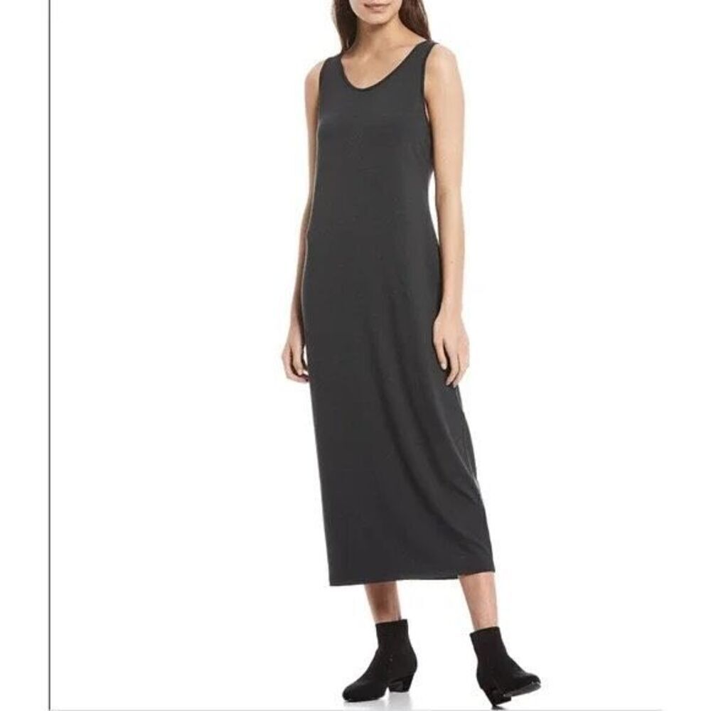 ✨EILEEN FISHER Stretch Jersey Grey Sz Small Maxi Dress✨